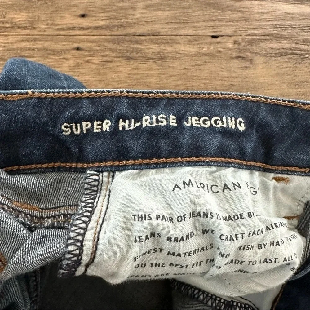American Eagle Size 0 Super Hi Rise Jeggings Jeans 360‎ Next Level Stretch Blue